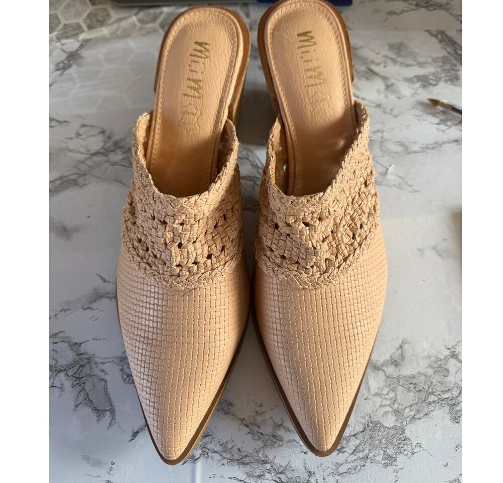 SKU3336 Mi.im Woven Pointed Toe Leather Mules / Heels (Size 10)